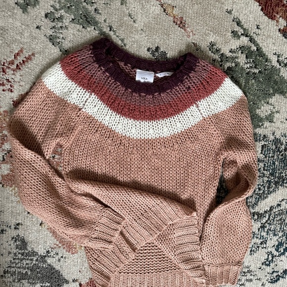 Lola Large Chunky Open Knit Scoop Neck Soft Acrylic Sweater Women’s Size Small - Picture 15 of 16